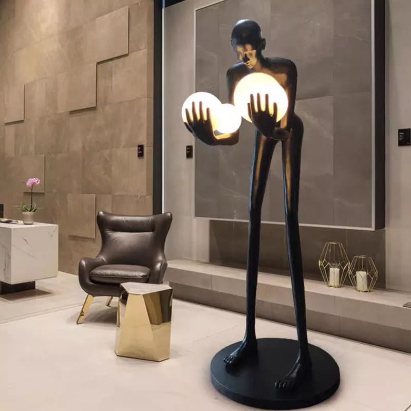 Modern Hotel Lobby Mannequins Art Floor Lamp Nordic Human Statue